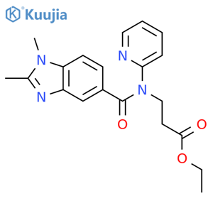 ethyl 3-(1,2-dimethyl-N-(pyridin-2-yl)-1H-benzo[d]imidazole-5-carboxamido)propanoate structure