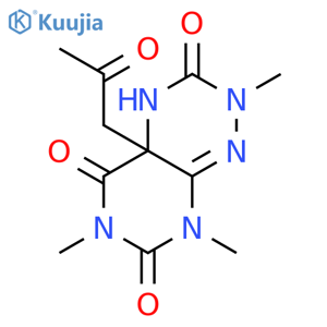 Pyrimido[5,4-e]-1,2,4-triazine-3,5,7(6H)-trione,2,4,4a,8-tetrahydro-2,6,8-trimethyl-4a-(2-oxopropyl)-, (-)- structure