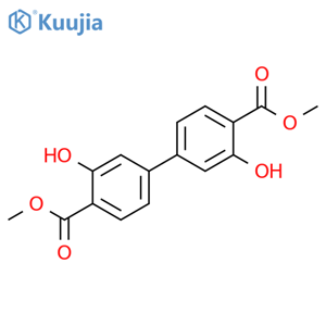 [1,1'-Biphenyl]-4,4'-dicarboxylic acid, 3,3'-dihydroxy-, 4,4'-dimethyl ester structure