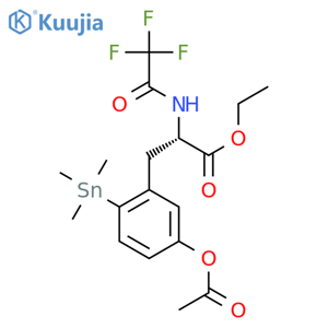 L-Phenylalanine,5-(acetyloxy)-N-(trifluoroacetyl)-2-(trimethylstannyl)-, ethyl ester (9CI) structure