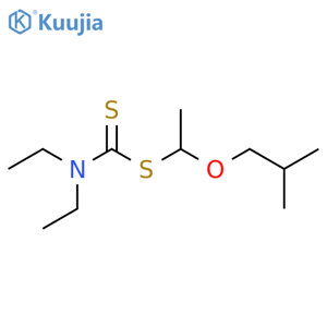 Carbamodithioic acid, N,N-diethyl-, 1-(2-methylpropoxy)ethyl ester structure