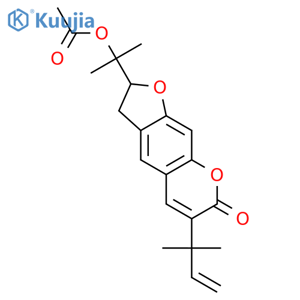 7H-Furo(3,2-g)(1)benzopyran-7-one, 2-(1-(acetyloxy)-1-methylethyl)-6-(1,1-dimethyl-2-propenyl)-2,3-dihydro- structure