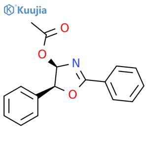 4-Oxazolol, 4,5-dihydro-2,5-diphenyl-, 4-acetate, (4R,5S)-rel- structure