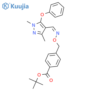 Benzoic acid,4-[[[(Z)-[(1,3-dimethyl-5-phenoxy-1H-pyrazol-4-yl)methylene]amino]oxy]methyl]-,1,1-dimethylethyl ester structure