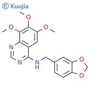 4-Quinazolinamine,N-(1,3-benzodioxol-5-ylmethyl)-6,7,8-trimethoxy- structure