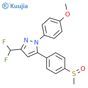 1H-Pyrazole,3-(difluoromethyl)-1-(4-methoxyphenyl)-5-[4-(methylsulfinyl)phenyl]- structure