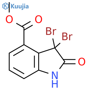 1H-Indole-4-carboxylic acid, 3,3-dibromo-2,3-dihydro-2-oxo-, methylester structure