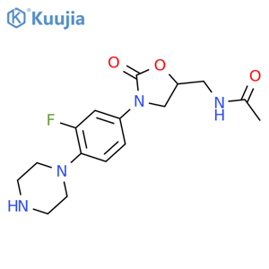 N-[[3-(3-Fluoro-4-(piperazin-1-yl)phenyl)-2-oxooxazolidin-5-yl]methyl]acetamide structure