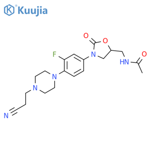 N-[[3-[4-[4-(2-Cyanoethyl)-1-piperazinyl]-3-fluorophenyl]-2-oxo-5-oxazolidinyl]methyl]acetamide structure