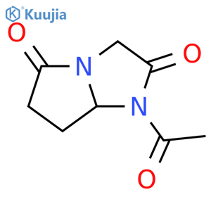 1H-Pyrrolo[1,2-a]imidazole-2,5(3H,6H)-dione,1-acetyldihydro- structure