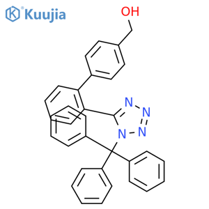 5-4’-Hydroxymethyl-(1,1’-biphenyl)-2-yl-2-triphenylmethyltetrazole structure