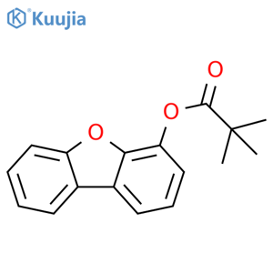 Propanoic acid, 2,2-dimethyl-, 4-dibenzofuranyl ester structure