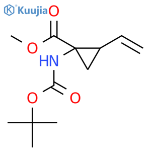 methyl (1R,2S)-1-(tert-butoxycarbonylamino)-2-vinyl-cyclopropanecarboxylate structure