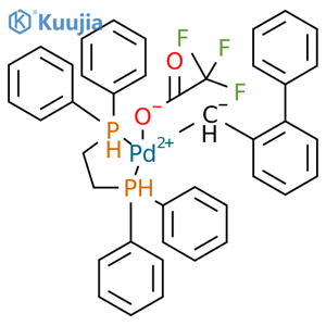 Palladium, ([1,1'-biphenyl]-2-ylmethyl)[1,1'-(1,2-ethanediyl)bis[1,1-diphenylphosphine-κP]](2,2,2-trifluoroacetato-κO)-, (SP-4-3)- structure