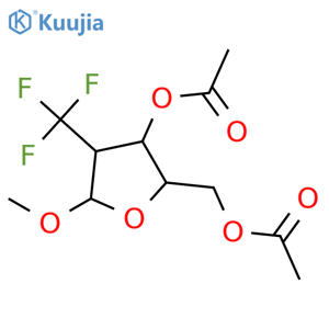 ((2R,3S,4R,5S)-3-Acetoxy-5-methoxy-4-(trifluoromethyl)tetrahydrofuran-2-yl)methyl acetate structure