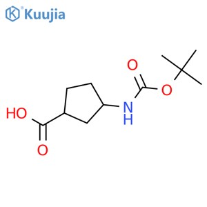 (1S,3S)-3-{[(tert-butoxy)carbonyl]amino}cyclopentane-1-carboxylic acid structure