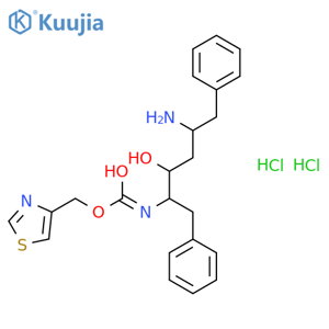 Carbamicacid, [(1S,2S,4S)-4-amino-2-hydroxy-5-phenyl-1-(phenylmethyl)pentyl]-,5-thiazolylmethyl ester, dihydrochloride (9CI) structure