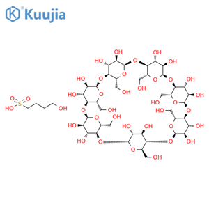 4-[[36,37,38,39,40,41,42,43,44,45,46,48,49-Tridecahydroxy-5,15,20,25,30,35-hexakis(hydroxymethyl)-47-(4-sulfobutoxy)-2,4,7,9,12,14,17,19,22,24,27,29,32,34-tetradecaoxaoctacyclo[31.2.2.23,6.28,11.213,16.218,21.223,26.228,31]nonatetracontan-10-yl]methoxy]butane-1-sulfonic acid structure