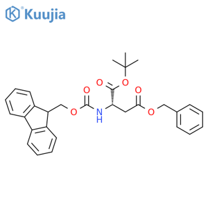 L-Aspartic acid, N-[(9H-fluoren-9-ylmethoxy)carbonyl]-, 1-(1,1-dimethylethyl) 4-(phenylmethyl) ester structure