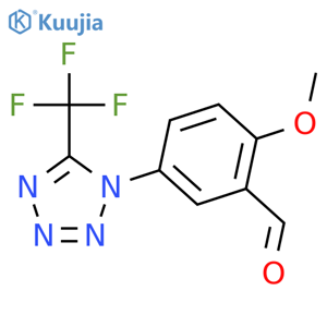 Benzaldehyde,2-methoxy-5-[5-(trifluoromethyl)-1H-tetrazol-1-yl]- structure