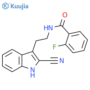 N-[2-(2-Cyano-1H-indol-3-yl)ethyl]-2-fluorobenzamide structure