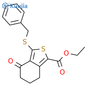 ethyl 3-(benzylthio)-4-oxo-4,5,6,7-tetrahydrobenzo[c]thiophene-1-carboxylate structure