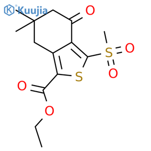 Ethyl 6,6-dimethyl-3-(methylsulfonyl)-4-oxo-4,5,6,7-tetrahydrobenzo[c]thiophene-1-carboxylate structure