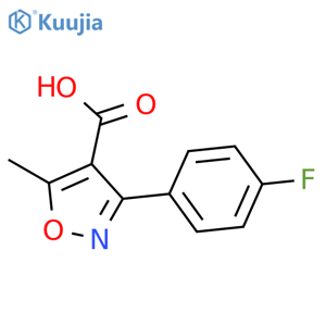 3-(4-fluorophenyl)-5-methyl-1,2-oxazole-4-carboxylic acid structure