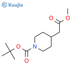 tert-butyl 4-(2-methoxy-2-oxo-ethyl)piperidine-1-carboxylate structure