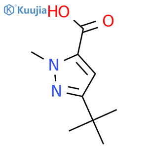 3-tert-butyl-1-methyl-1H-pyrazole-5-carboxylic acid structure