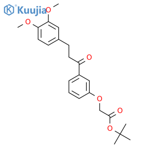 Acetic acid,2-[3-[3-(3,4-dimethoxyphenyl)-1-oxopropyl]phenoxy]-, 1,1-dimethylethyl ester structure