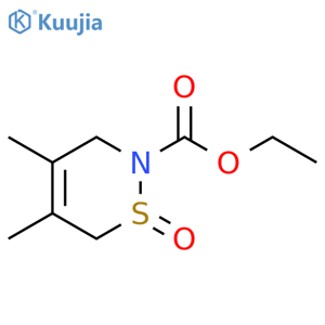 2H-1,2-Thiazine-2-carboxylic acid, 3,6-dihydro-4,5-dimethyl-, ethyl ester, 1-oxide structure