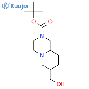 2H-Pyrido[1,2-a]pyrazine-2-carboxylicacid, octahydro-7-(hydroxymethyl)-, 1,1-dimethylethyl ester, (7S,9aR)- structure