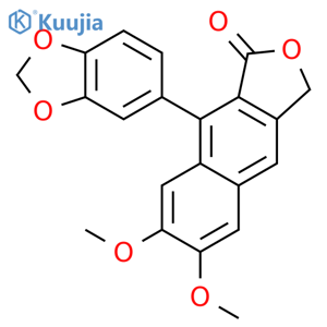 9-(1,3-benzodioxol-5-yl)-6,7-dimethoxynaphtho[2,3-c]furan-1(3H)-one structure