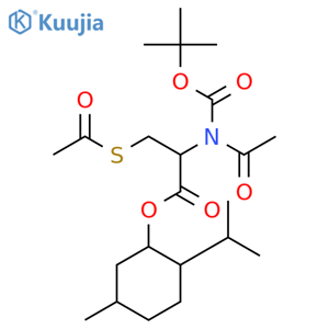 L-Cysteine, N,S-diacetyl-N-[(1,1-dimethylethoxy)carbonyl]-, (1R,2S,5R)-5-methyl-2-(1-methylethyl)cyclohexyl ester structure