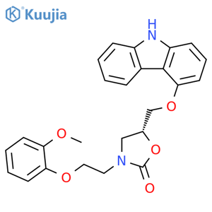 2-Oxazolidinone, 5-[(9H-carbazol-4-yloxy)methyl]-3-[2-(2-methoxyphenoxy)ethyl]-, (R)- (9CI) structure