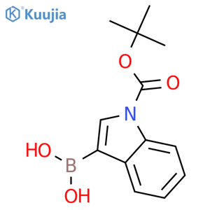 {1-[(tert-butoxy)carbonyl]-1H-indol-3-yl}boronic acid structure