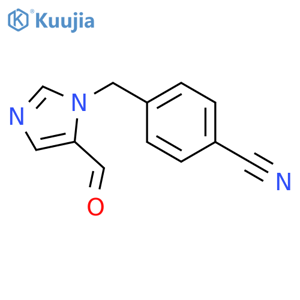 Benzonitrile,4-[(5-formyl-1H-imidazol-1-yl)methyl]- structure