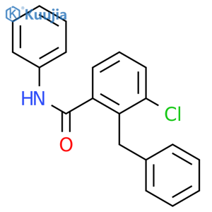 Benzamide, 3-chloro-N-phenyl-2-(phenylmethyl)- structure