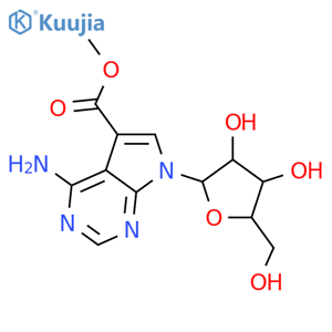 7H-Pyrrolo[2,3-d]pyrimidine-5-carboxylicacid, 4-amino-7-b-D-ribofuranosyl-,methyl ester structure