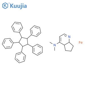 Iron, [(4a,5,6,7,7a-h)-4-(dimethylamino)-4aH-cyclopenta[b]pyridin-4a-yl][(1,2,3,4,5-h)-1,2,3,4,5-pentaphenyl-2,4-cyclopentadien-1-yl]-,stereoisomer (9CI) structure