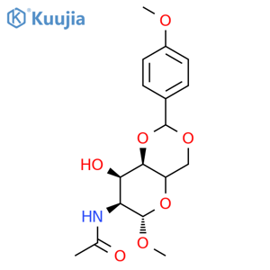 N-Acetyl-4,6-(p-methoxybenzylidene)-2-deoxy-1-O-methyl-α-D-galactosamine structure
