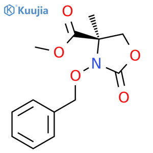 4-Oxazolidinecarboxylic acid, 4-methyl-2-oxo-3-(phenylmethoxy)-, methyl ester, (4R)- structure