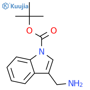 Tert-butyl 3-(aminomethyl)-1H-indole-1-carboxylate structure