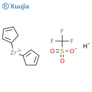 Zirconium, bis(h5-2,4-cyclopentadien-1-yl)hydro(trifluoromethanesulfonato-kO)- (9CI) structure