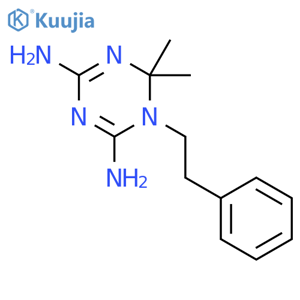 6,6-dimethyl-1-(2-phenylethyl)-1,6-dihydro-1,3,5-triazine-2,4-diamine structure