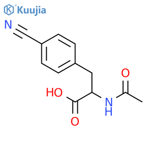 (2S)-3-(4-cyanophenyl)-2-acetamidopropanoic acid structure