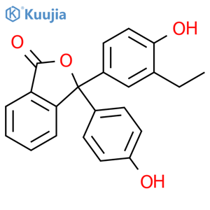 1(3H)-Isobenzofuranone, 3-(3-ethyl-4-hydroxyphenyl)-3-(4-hydroxyphenyl)- structure