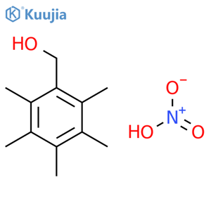 Benzenemethanol, 2,3,4,5,6-pentamethyl-, nitrate structure