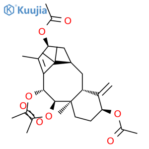 6,10-Methanobenzocyclodecene-3,8,11,12-tetrol,1,2,3,4,4a,5,6,7,8,11,12,12a-dodecahydro-9,12a,13,13-tetramethyl-4-methylene-,3,8,11,12-tetraacetate, (3S,4aR,6R,8S,11R,12R,12aR)- structure